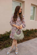 Floral Print Angel Sleeves Dress-Dresses-Rae Collective, Women's Online Fashion Boutique Located in Phoenix, Arizona (Scottsdale Area)