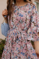 Floral Print Angel Sleeves Dress-Dresses-Rae Collective, Women's Online Fashion Boutique Located in Phoenix, Arizona (Scottsdale Area)