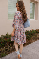 Floral Print Angel Sleeves Dress-Dresses-Rae Collective, Women's Online Fashion Boutique Located in Phoenix, Arizona (Scottsdale Area)