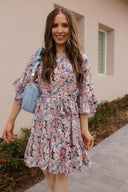 Floral Print Angel Sleeves Dress-Dresses-Rae Collective, Women's Online Fashion Boutique Located in Phoenix, Arizona (Scottsdale Area)
