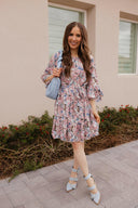 Floral Print Angel Sleeves Dress-Dresses-Rae Collective, Women's Online Fashion Boutique Located in Phoenix, Arizona (Scottsdale Area)