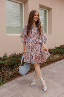Floral Print Angel Sleeves Dress-Dresses-Rae Collective, Women's Online Fashion Boutique Located in Phoenix, Arizona (Scottsdale Area)