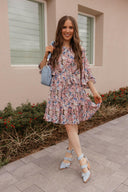 Floral Print Angel Sleeves Dress-Dresses-Rae Collective, Women's Online Fashion Boutique Located in Phoenix, Arizona (Scottsdale Area)
