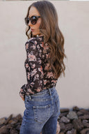 Blossom Charm Floral Mesh Top-Long Sleeve Tops-Rae Collective, Women's Online Fashion Boutique Located in Phoenix, Arizona (Scottsdale Area)