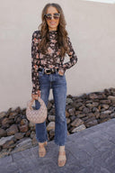 Blossom Charm Floral Mesh Top-Long Sleeve Tops-Rae Collective, Women's Online Fashion Boutique Located in Phoenix, Arizona (Scottsdale Area)