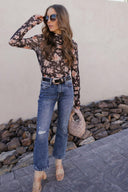 Blossom Charm Floral Mesh Top-Long Sleeve Tops-Rae Collective, Women's Online Fashion Boutique Located in Phoenix, Arizona (Scottsdale Area)
