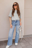KANCAN Blue Lagoon Wide Leg Kancan Jeans-Denim-Rae Collective, Women's Online Fashion Boutique Located in Phoenix, Arizona (Scottsdale Area)