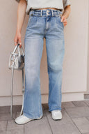 KANCAN Blue Lagoon Wide Leg Kancan Jeans-Denim-Rae Collective, Women's Online Fashion Boutique Located in Phoenix, Arizona (Scottsdale Area)