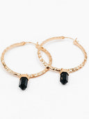 Krush Kouture: Hammered Hoop Earrings with Charm-Hoop Earrings-Rae Collective, Women's Online Fashion Boutique Located in Phoenix, Arizona (Scottsdale Area)