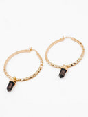 Krush Kouture: Hammered Hoop Earrings with Charm-Hoop Earrings-Rae Collective, Women's Online Fashion Boutique Located in Phoenix, Arizona (Scottsdale Area)