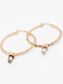 Krush Kouture: Hammered Hoop Earrings with Charm-Hoop Earrings-Rae Collective, Women's Online Fashion Boutique Located in Phoenix, Arizona (Scottsdale Area)