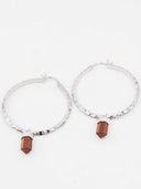 Krush Kouture: Hammered Hoop Earrings with Charm-Hoop Earrings-Rae Collective, Women's Online Fashion Boutique Located in Phoenix, Arizona (Scottsdale Area)