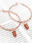 Krush Kouture: Hammered Hoop Earrings with Charm-Hoop Earrings-Rae Collective, Women's Online Fashion Boutique Located in Phoenix, Arizona (Scottsdale Area)