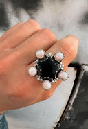 Mini White Opal & Black Onyx Star Cluster Ring-Rae Collective, Women's Online Fashion Boutique Located in Phoenix, Arizona (Scottsdale Area)