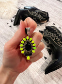Krush Original | Neon Yellow Opal & Black Onyx Pendant-Charms & Pendants-Rae Collective, Women's Online Fashion Boutique Located in Phoenix, Arizona (Scottsdale Area)