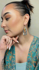 Boho Fringe Sterling Silver Stone Earrings-Drop Earrings-Rae Collective, Women's Online Fashion Boutique Located in Phoenix, Arizona (Scottsdale Area)