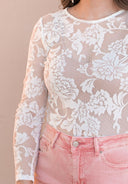 Floral Lace Mesh Bodysuit | 3 Colors-Bodysuits-Krush Kandy, Women's Online Fashion Boutique Located in Phoenix, Arizona (Scottsdale Area)
