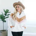 Chevron Sherpa Jacket | S-XL-Jackets-Rae Collective, Women's Online Fashion Boutique Located in Phoenix, Arizona (Scottsdale Area)