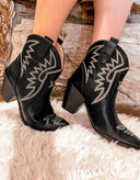 Nina Embroidered Cowgirl Booties-Booties-Rae Collective, Women's Online Fashion Boutique Located in Phoenix, Arizona (Scottsdale Area)
