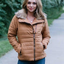 Faux Fur Trim Coat-Jackets-Rae Collective, Women's Online Fashion Boutique Located in Phoenix, Arizona (Scottsdale Area)