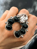 Squash Blossom Horseshoe Ring-Cluster Rings-Rae Collective, Women's Online Fashion Boutique Located in Phoenix, Arizona (Scottsdale Area)