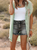 Risen Feeling Fine Frayed Waist Hem Shorts | S-XL-Shorts-Rae Collective, Women's Online Fashion Boutique Located in Phoenix, Arizona (Scottsdale Area)