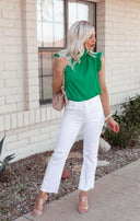 The Go To Gorgeous Ruffle Sleeve Top | 5 Colors, S-XL-Short Sleeve Tops-Krush Kandy, Women's Online Fashion Boutique Located in Phoenix, Arizona (Scottsdale Area)