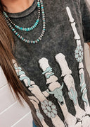 Skeleton Rock Hand Sign Graphic Top-Graphic Tees-Rae Collective, Women's Online Fashion Boutique Located in Phoenix, Arizona (Scottsdale Area)