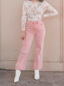 Acid Washed High Waist Frayed Hem Bootcut Pants | S-XL, 7 Colors-Jeans-Rae Collective, Women's Online Fashion Boutique Located in Phoenix, Arizona (Scottsdale Area)