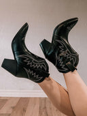 Nina Embroidered Cowgirl Booties-Booties-Rae Collective, Women's Online Fashion Boutique Located in Phoenix, Arizona (Scottsdale Area)