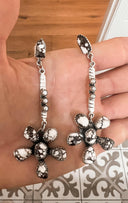 Soul Sister Flower Sterling Silver & Stone Earrings MADE TO ORDER-Drop Earrings-Rae Collective, Women's Online Fashion Boutique Located in Phoenix, Arizona (Scottsdale Area)