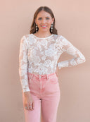Floral Lace Mesh Bodysuit | 3 Colors-Bodysuits-Krush Kandy, Women's Online Fashion Boutique Located in Phoenix, Arizona (Scottsdale Area)
