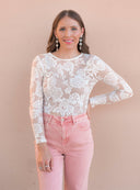 Floral Lace Mesh Bodysuit | 3 Colors-Bodysuits-Krush Kandy, Women's Online Fashion Boutique Located in Phoenix, Arizona (Scottsdale Area)