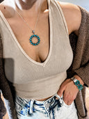 The Circle Of Life Necklace Collection | Turquoise Edition-Chain Necklaces-Krush Kandy, Women's Online Fashion Boutique Located in Phoenix, Arizona (Scottsdale Area)