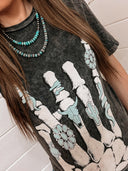 Skeleton Rock Hand Sign Graphic Top-Graphic Tees-Rae Collective, Women's Online Fashion Boutique Located in Phoenix, Arizona (Scottsdale Area)