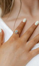 Double Halo Opal Ring-Dainty Rings-Rae Collective, Women's Online Fashion Boutique Located in Phoenix, Arizona (Scottsdale Area)