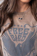 Free Bird Mineral Wash Graphic Long Sleeve | 2 Colors PREORDER OPEN-Long Sleeve Tops-Krush Kandy, Women's Online Fashion Boutique Located in Phoenix, Arizona (Scottsdale Area)