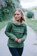 Faux Fur Trim Coat-Jackets-Krush Kandy, Women's Online Fashion Boutique Located in Phoenix, Arizona (Scottsdale Area)