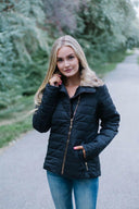 Faux Fur Trim Coat-Jackets-Rae Collective, Women's Online Fashion Boutique Located in Phoenix, Arizona (Scottsdale Area)