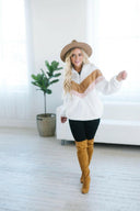 Chevron Sherpa Jacket | S-XL-Jackets-Rae Collective, Women's Online Fashion Boutique Located in Phoenix, Arizona (Scottsdale Area)
