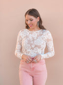 Floral Lace Mesh Bodysuit | 3 Colors-Bodysuits-Krush Kandy, Women's Online Fashion Boutique Located in Phoenix, Arizona (Scottsdale Area)