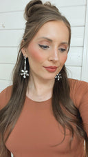 Soul Sister Flower Sterling Silver & Stone Earrings MADE TO ORDER-Drop Earrings-Rae Collective, Women's Online Fashion Boutique Located in Phoenix, Arizona (Scottsdale Area)