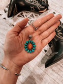 Turquoise & Spiny Oyster Pendant-Charms & Pendants-Rae Collective, Women's Online Fashion Boutique Located in Phoenix, Arizona (Scottsdale Area)