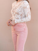 Floral Lace Mesh Bodysuit | 3 Colors-Bodysuits-Krush Kandy, Women's Online Fashion Boutique Located in Phoenix, Arizona (Scottsdale Area)