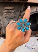 Flower Concho Sterling Silver Stone Ring MADE TO ORDER-Cluster Rings-Rae Collective, Women's Online Fashion Boutique Located in Phoenix, Arizona (Scottsdale Area)