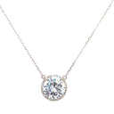 Large Round Circle Cut Sterling Silver Necklace-Necklaces-Krush Kandy, Women's Online Fashion Boutique Located in Phoenix, Arizona (Scottsdale Area)