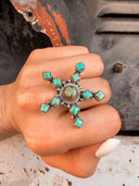 5 Point Turquoise Boho Sterling Silver Ring |-Rings-Rae Collective, Women's Online Fashion Boutique Located in Phoenix, Arizona (Scottsdale Area)