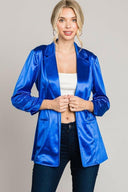 Fall In Love Again Satin Ruched Sleeve Jacket-CJC Import Draft-Krush Kandy, Women's Online Fashion Boutique Located in Phoenix, Arizona (Scottsdale Area)