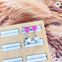 Neon Pink Opal & White Buffalo Heart Earrings-Stud Earrings-Rae Collective, Women's Online Fashion Boutique Located in Phoenix, Arizona (Scottsdale Area)