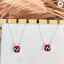 Rodeo Red Checkered Necklace-Necklaces-Rae Collective, Women's Online Fashion Boutique Located in Phoenix, Arizona (Scottsdale Area)
